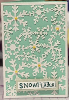 Cards: All Occasion: Snowflake White on Pale Teal