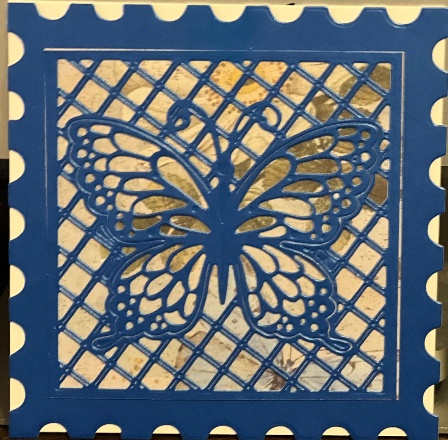 Cards: All Occasion: Blue Mirror Floating Butterfly