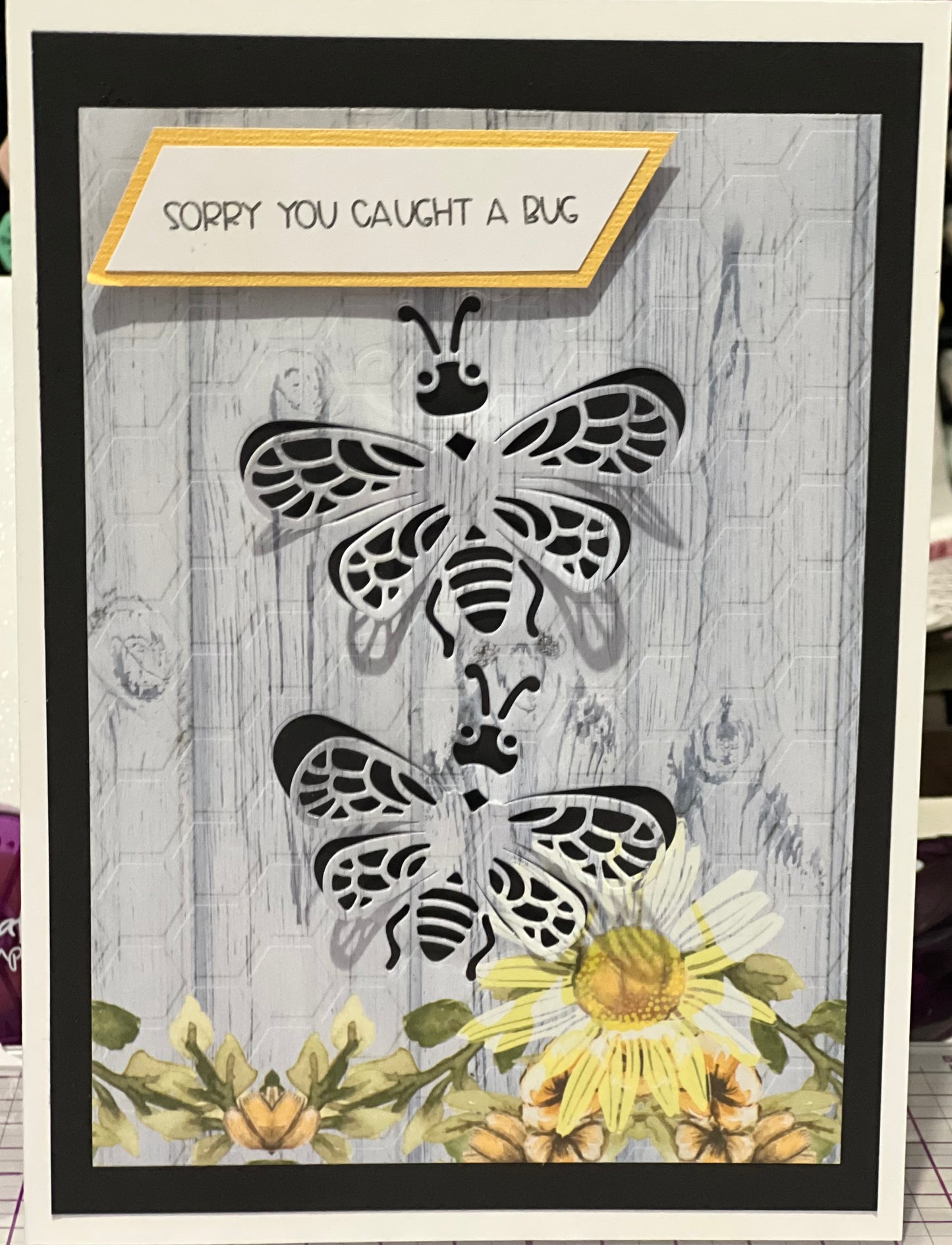 Cards:  All Occasion:  Sorry You Caught a Bug Pop-Out