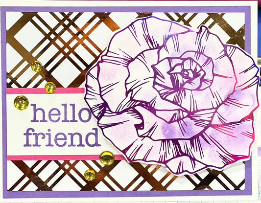 Cards:  All Occasion:  Hello Friend Stipple Flower