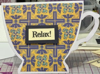 Cards:  All Occasion:  Relax Tile Teacup Shape Card