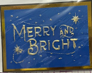 Cards:  Christmas:  Merry & Bright Dark Blue Gilding