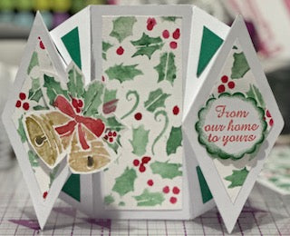 Cards:  Christmas:  From Our Home to Yours Double Diamond Fan Fold