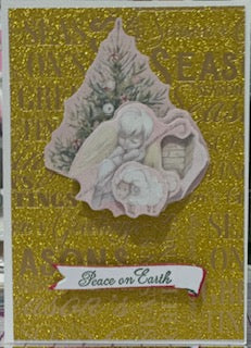 Cards:  Christmas:  Peace on Earth Shepherd Gold