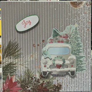 Cards:  Christmas:  Joyful Tree-Carrying Car