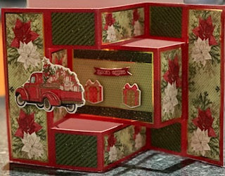 Cards:  Christmas:  Present Carrying Truck Concertina