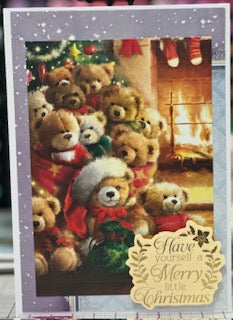 Cards:  Christmas:  Teddy Bears Await