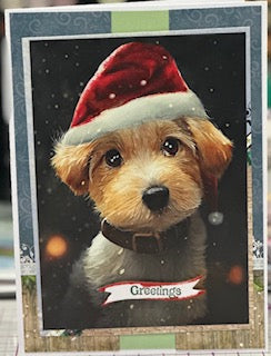 Cards:  Christmas:  Greetings Puppy