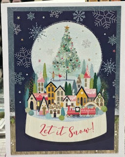 Cards:  Christmas:  Let It Snow Village Globe