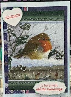 Cards:  Christmas:  Holiday Trimmings Cardinal