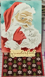 Cards:  Christmas:  Wonderful Time of Year Santa Easel