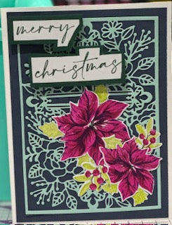 Cards:  Christmas:  Poinsettias & Cross