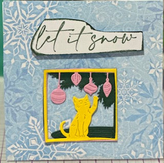 Cards:  Christmas:  Let It Snow Kitty Yellow