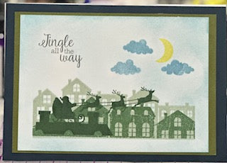 Cards:  Christmas:  Jingle All the Way Santa & Village