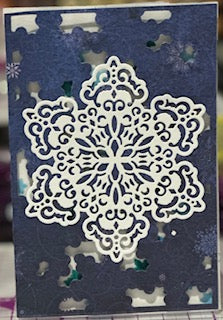 Cards:  All Occasion:  White Snowflake on Blue & White Backgrounds