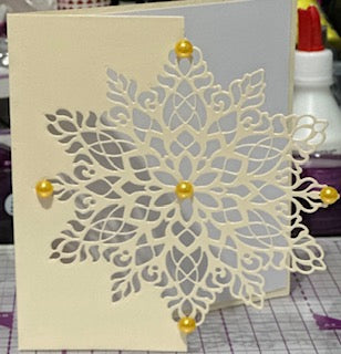 Cards:  All Occasion:  Cream Cut Away Snowflake