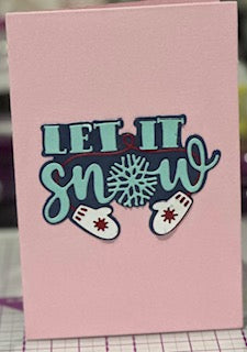 Cards:  All Occasion:  Let It Snow Mittens on Pink