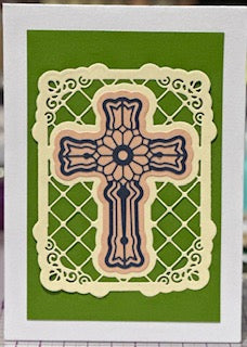 Cards:  Easter:  Peach & Purple on Green