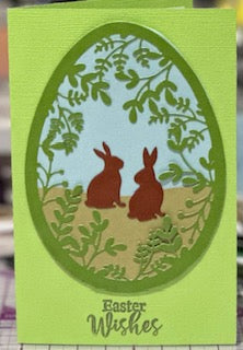 Cards:  Easter:  Rabbits in Field