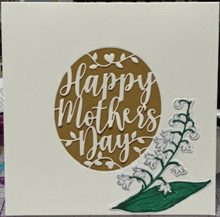 Cards:  Mother's Day:  Lily of Valley on Cream