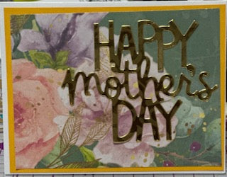 Cards:  Mother's Day:  Coral Floral with Gold