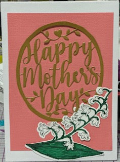 Cards:  Mother's Day:  Pink with Lily of the Valley