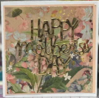 Cards:  Mother's Day:  Coral Floral with Gold