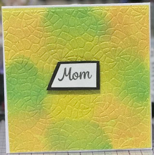 Cards:  Mother's Day:  Mom on Yellow Blue Green Sparkles