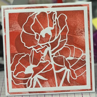 Cards:  Mother's Day:  White on Red Florals