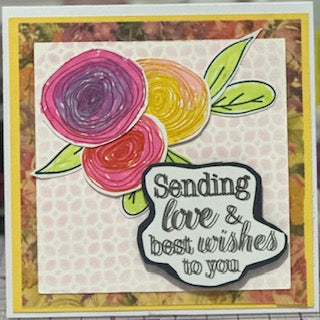 Cards:  Mother's Day:  Sending Love & Best Wishes Ranunculus
