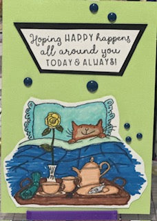 Cards:  All Occasion:  Hoping Happy Cat in Bed