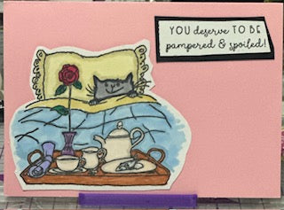 Cards:  All Occasion:  You Deserve to Be Pampered Cat in Bed