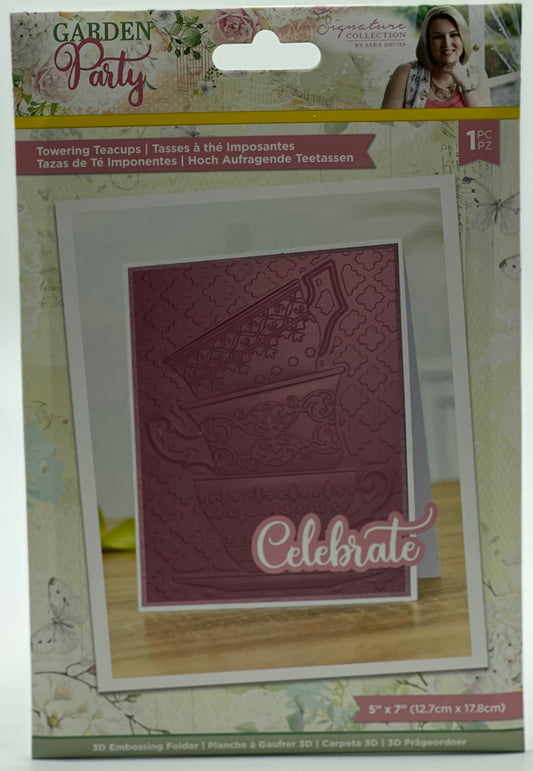 Tools:  Towering Teacups Embossing Folder