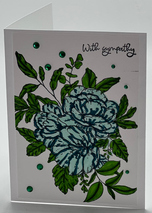 Cards:  Condolence/Sympathy:  Floral with Sympathy