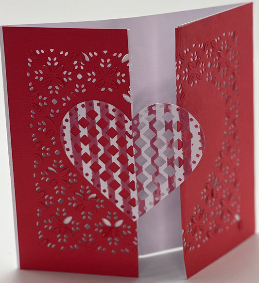 Cards:  Love & Valentine's Day:  Cut Out Heart Overlap Gate