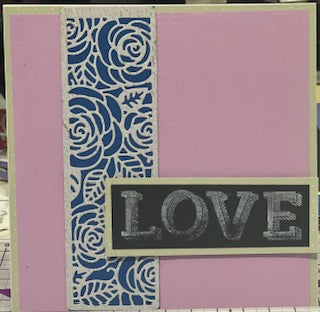 Cards:  Love & Valentine's Day:  Love on Pink with Blue Florals