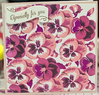 Cards:  All Occasion:  Especially for You Pink Pansies