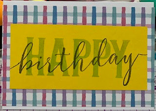 Cards:  Birthdays:  Happy Script Centered Birthday