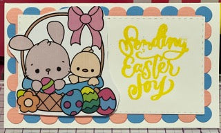 Cards:  Easter:  Bunny & Chick in Basket