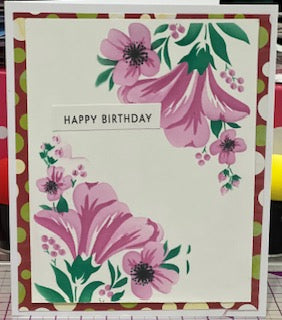 Cards:  Birthdays:  Pink Dahlia