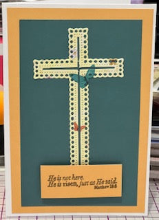 Cards:  Easter:  He is Not Here Cross with Butterflies